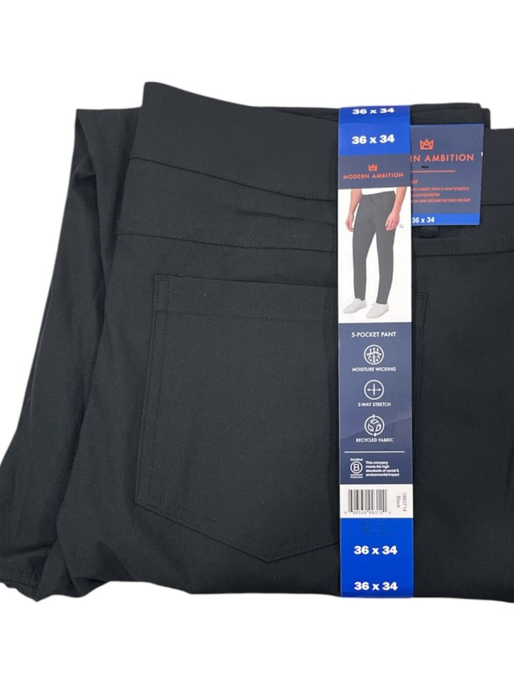 Men's 5 Pocket Pant, Modern Ambition, 36X34, Black, NWT - Picture 2 of 5